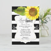 Waterverf Zonnebloem en Stripes Vrijgezellenfeest Kaart (Staand voorkant)