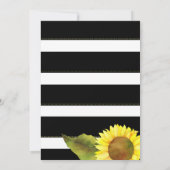 Waterverf Zonnebloem en Stripes Vrijgezellenfeest Kaart (Achterkant)