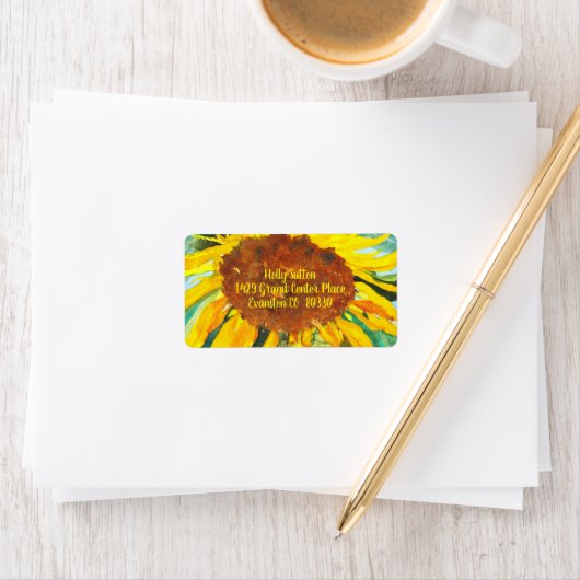 Waterverf Zonnebloem Etiket (Insitu)