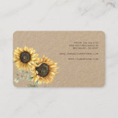Waterverf Zonnebloem Eucalyptus bloemist Visitekaartje (Achterkant)