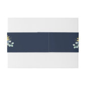 Waterverf zonnebloem eucalyptus bruiloft buik band uitnodigingen wikkel (Achterkant Voorbeeld)