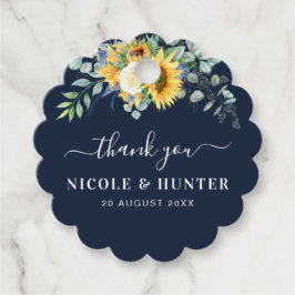 Waterverf zonnebloem eucalyptus bruiloft dank u bedankjes labels
