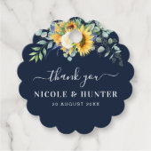 Waterverf zonnebloem eucalyptus bruiloft dank u bedankjes labels (Voorkant)