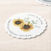 Waterverf Zonnebloem Eucalyptus Bruiloftsfeest Kartonnen Onderzetters (Gekanteld)