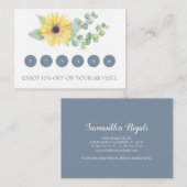 Waterverf Zonnebloem Eucalyptus Loyaliteit Kaart (Voorkant / Achterkant)