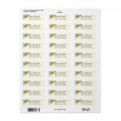 Waterverf Zonnebloem Eucalyptus Retouradres Etiket (Full Sheet)