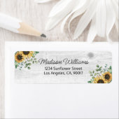 Waterverf Zonnebloem Eucalyptus Return Address Etiket (Insitu)