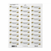 Waterverf Zonnebloem Eucalyptus Return Address Etiket (Full Sheet)