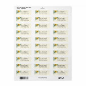 Waterverf Zonnebloem Eucalyptus Return Address Etiket (Full Sheet)