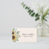 Waterverf Zonnebloem Eucalyptus Rustiek bedrijf Visitekaartje (Staand voorkant)