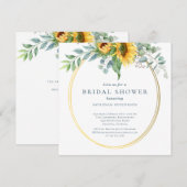 Waterverf Zonnebloem Eucalyptus Vrijgezellenfeest Kaart (Voorkant / Achterkant)