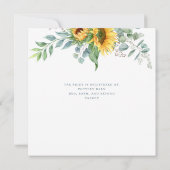 Waterverf Zonnebloem Eucalyptus Vrijgezellenfeest Kaart (Achterkant)