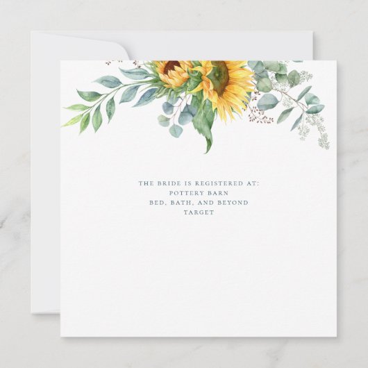 Waterverf Zonnebloem Eucalyptus Vrijgezellenfeest Kaart (Achterkant)