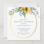 Waterverf Zonnebloem Eucalyptus Vrijgezellenfeest Kaart (Voorkant)