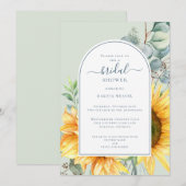 Waterverf Zonnebloem Eucalyptus Vrijgezellenfeest  Kaart (Voorkant / Achterkant)