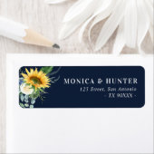 waterverf zonnebloem eucalyptusadres etiket (Insitu)