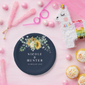 Waterverf zonnebloem - eucalyptusbruiloft papieren bordje (Feest)