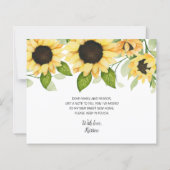 Waterverf zonnebloem Floral budget Moving Kaart (Achterkant)
