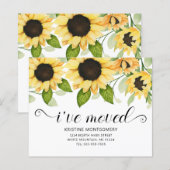 Waterverf zonnebloem Floral budget Moving Kaart (Voorkant / Achterkant)