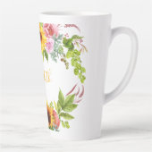 Waterverf Zonnebloem Floral Gele Naam Grote Latte Mok (Rechts)