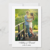 Waterverf Zonnebloem Fotobruiloft Kaart (Achterkant)