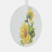 Waterverf zonnebloem Gadrden Flower Art Glas Ornament (Voorkant Rechts)