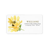 Waterverf Zonnebloem Geel Return Address Label