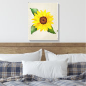 Waterverf Zonnebloem Gele Floral Canvas Afdruk (Insitu (Slaapkamer))