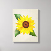 Waterverf Zonnebloem Gele Floral Canvas Afdruk (Voorkant)