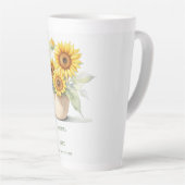 Waterverf Zonnebloem Gepersonaliseerde Passen getr Latte Mok (Rechterhoek)