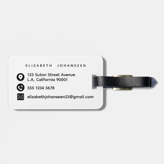 Waterverf Zonnebloem Girly Stijlvolle Bloemen Mono Bagagelabel (Achterkant horizontaal)