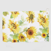 Waterverf Zonnebloem Golfhanddoek (Horizontaal)