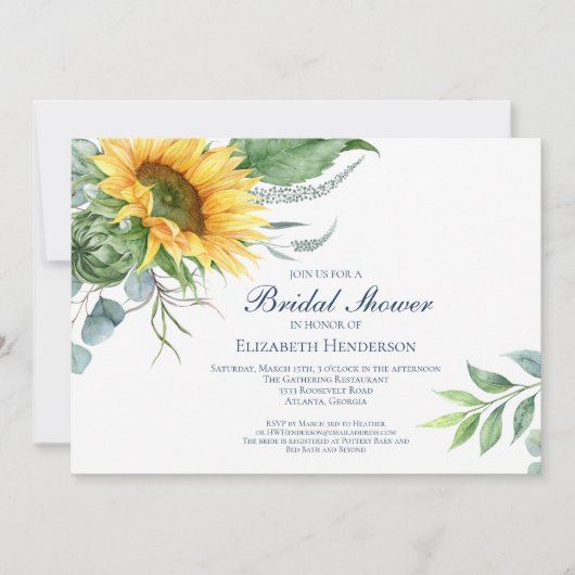 Waterverf Zonnebloem Grieks Vrijgezellenfeest Kaart (Voorkant)