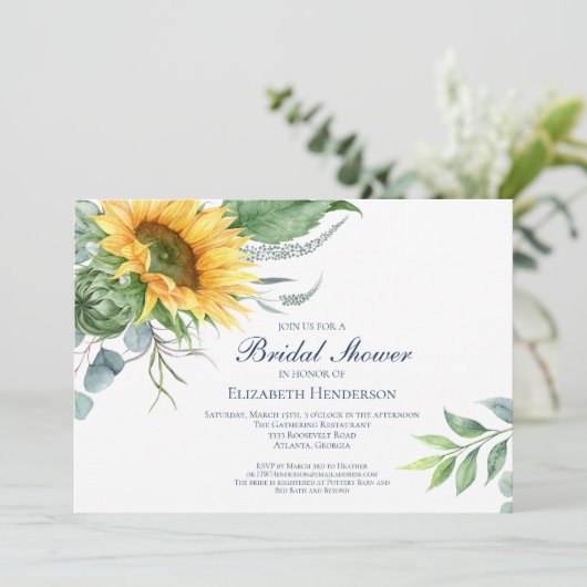 Waterverf Zonnebloem Grieks Vrijgezellenfeest Kaart (Staand voorkant)