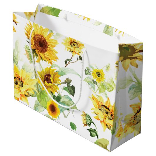 Waterverf Zonnebloem Groot Cadeauzakje (Achterkant Gekanteld)