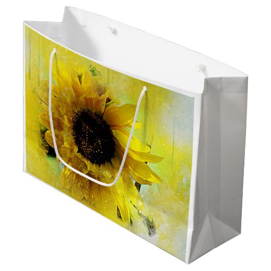 Waterverf Zonnebloem Groot Cadeauzakje (Voorkant Gekanteld)
