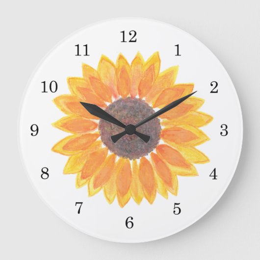 Waterverf Zonnebloem Grote Klok (Voorkant)