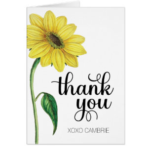 Waterverf Zonnebloem Hartelijk dank