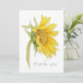 Waterverf Zonnebloem Hartelijk dank Bedankkaart (Staand voorkant)