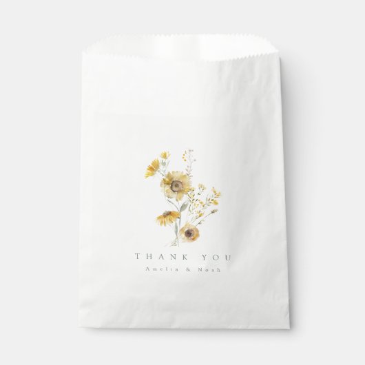 Waterverf Zonnebloem Hartelijk dank Bedankzakje (Voorkant)