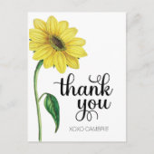 Waterverf Zonnebloem Hartelijk dank Briefkaart (Voorkant)
