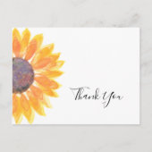 Waterverf Zonnebloem Hartelijk dank Briefkaart (Voorkant)