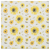 Waterverf zonnebloem herhalingspatroon stof (Swatch)