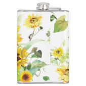 Waterverf Zonnebloem Heupfles (Achterkant)