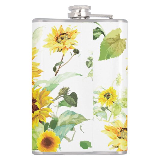 Waterverf Zonnebloem Heupfles (Achterkant)