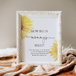 Waterverf zonnebloem hoe groot is het buikspel van poster