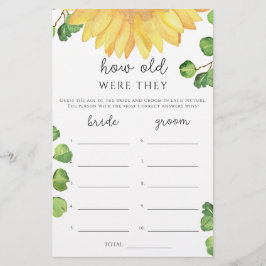 Waterverf zonnebloem Hoe oud waren ze in het bruid