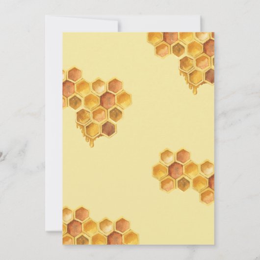 Waterverf Zonnebloem Honeycomb Eerste Bijendag Kaart (Achterkant)