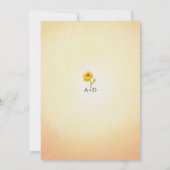 Waterverf Zonnebloem Huwelijksuitnodiging Kaart (Achterkant)