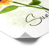 Waterverf Zonnebloem Illustratie – Bright & Cheer Poster (Hoek)